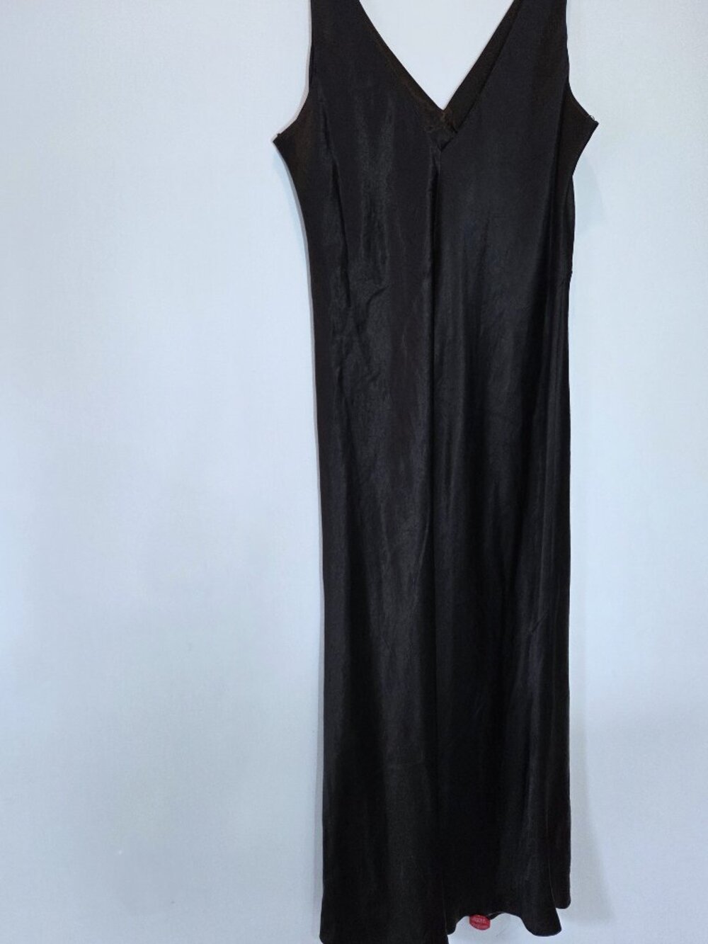 NWOT Vince Black Satin V-Neck Formal Maxi Slip Dress Size XL - Picture 4 of 5